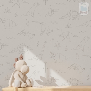 Behang Dinosaurus Origami