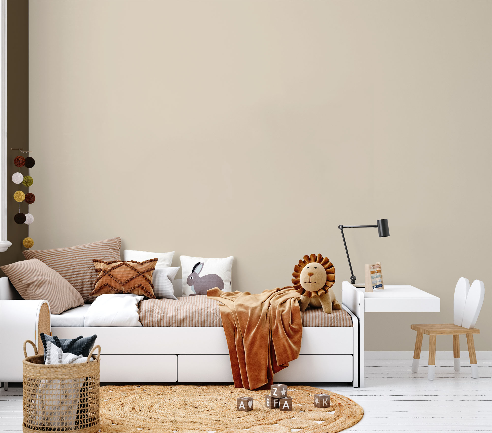 Babykamer beige zonder behang 