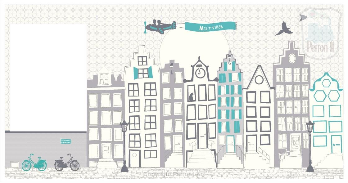 Behang Amsterdam posterbehang met groot raam