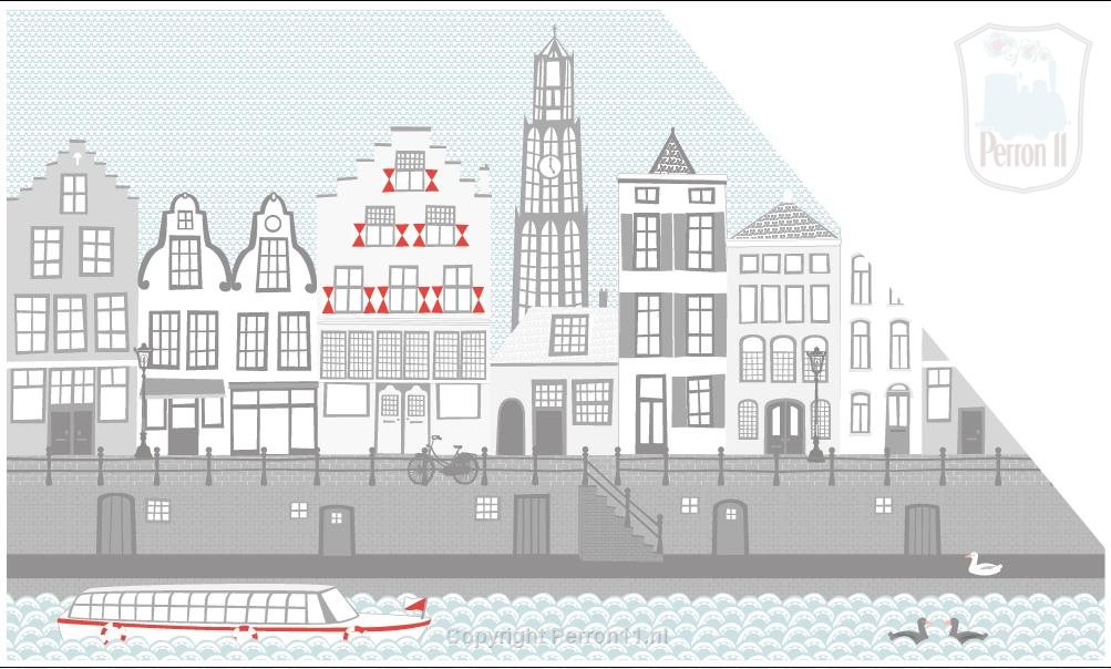 posterbehang Utrecht onder schuin dak