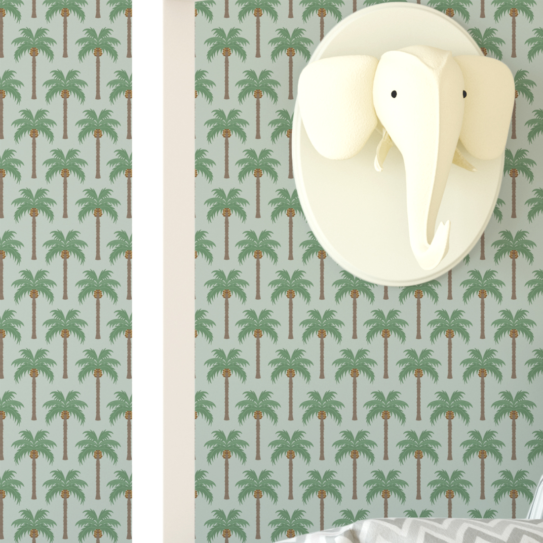 Palmbomen behang in de kinderkamer