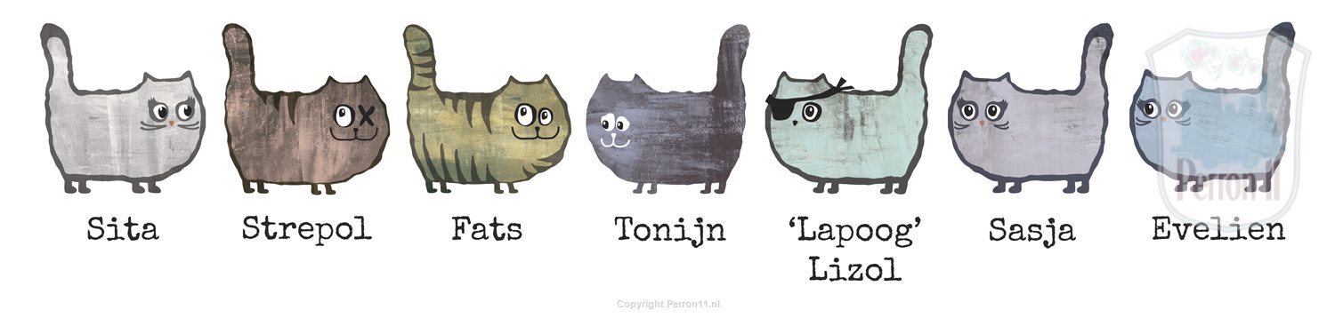 behangdieren katten fats and friends