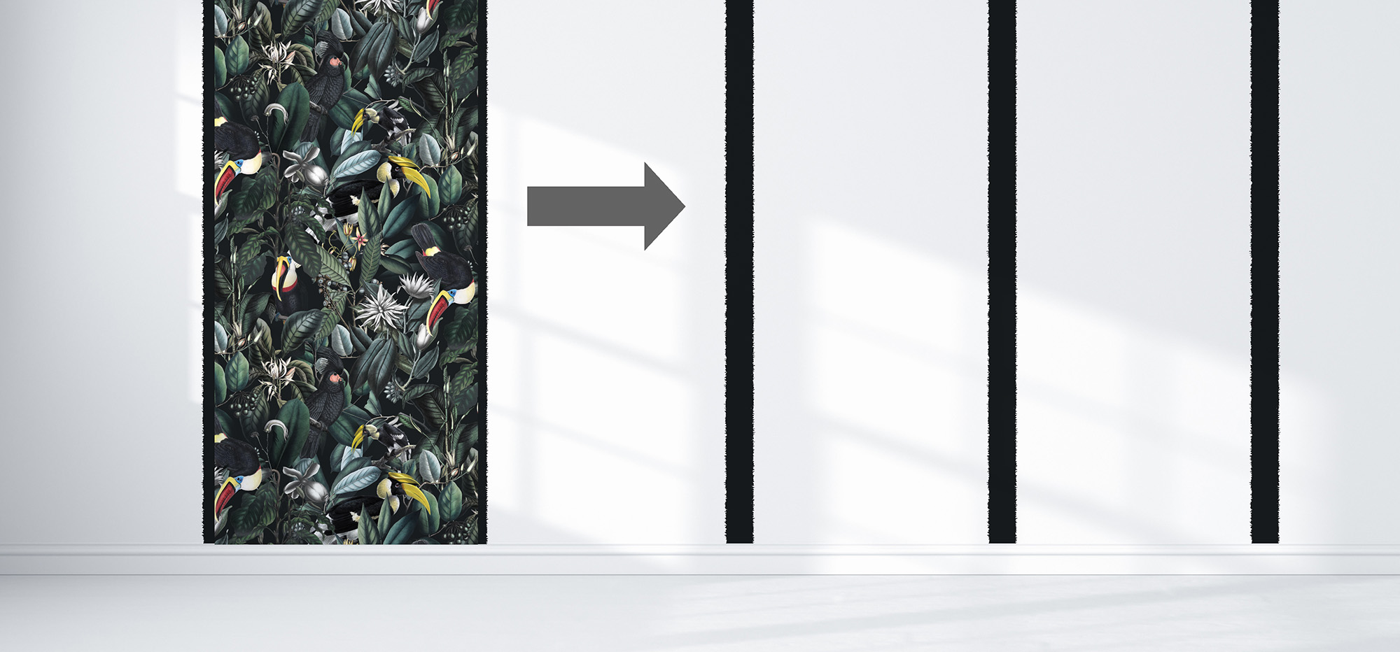 Donker behang plakken van licht naar donker