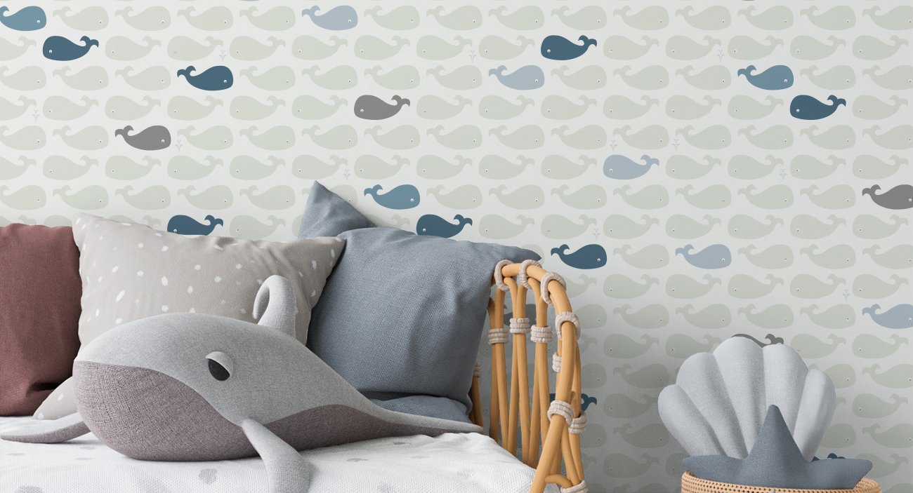 Kinderkamer met thema walvisjes