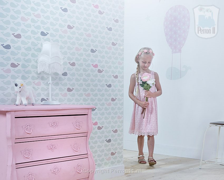 sfeerfoto van kinderkamer met thema walvis