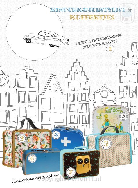 de collage van De Kinderkamerstylist met ons behang