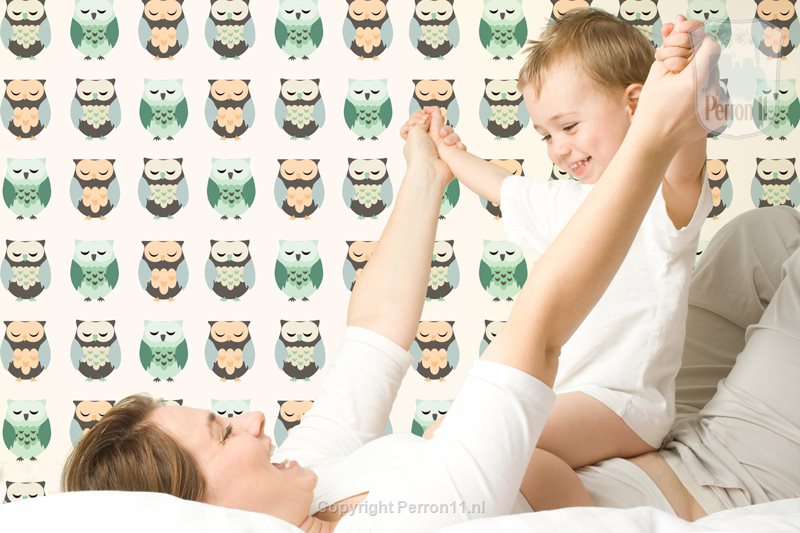 Uiltjes patroonbehang