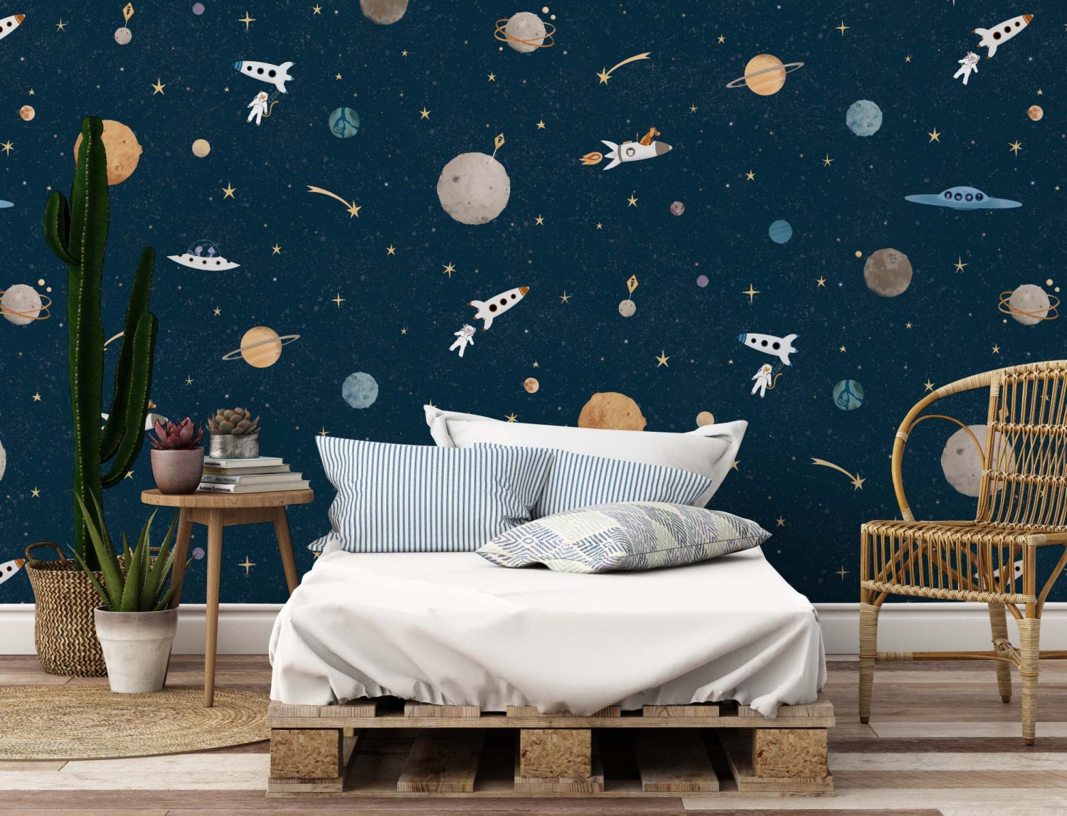 Ruimtebehang Space Stories in de kinderkamer