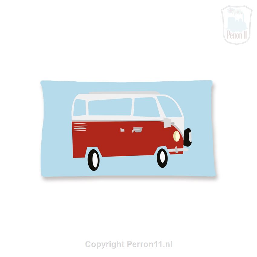 sierkussen met volkswagenbusje van Eileen Boeijkens