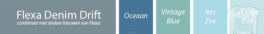 Flexa Denim Drift met bijpassende blauwkleuren kleurenschema