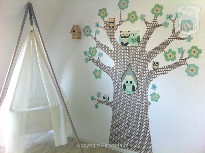 Uilenboom bruin wieg kinderkamer voorbeeld inspiratie